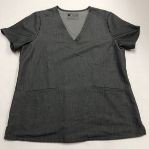 Figs dark grey technical collection scrub top